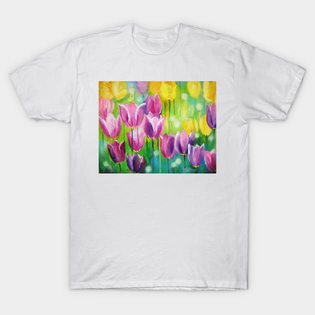 Tulips T-Shirt by OLHADARCHUKART